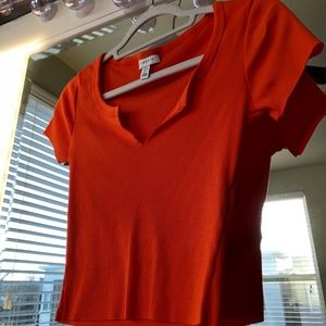 TOP SHOP Orange Crop Top